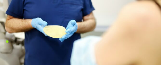 A young woman at a mammologist's appointment.